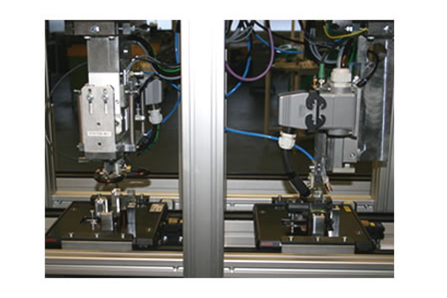 Heißverstemmanlage zur Integration in ein kundenseitig bestehendes Inlinesystem (z.B. Bosch TS) mit Werkstückträgern.